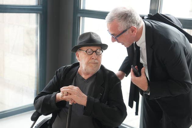 IPA86285112 - Milan, July 1, 2026: Opening of Joseph Kosuth’s permanent installation *Vedere le cose* at the Museo del Novecento; pictured are Joseph Kosuth and Vincenzo Trione  Copyright: xDuilioxPiaggesix xDuilioxPiaggesix 86285112