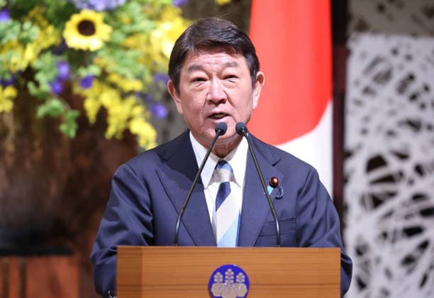 July 1, 2026, Tokyo, Japan - Japanese Foreign Minister Toshimitsu Motegi announces a joint statement with his Ukrainian counterpart Andrii Sybiha after their talks at the Iikura guesthouse in Tokyo on Wednesday, July 1, 2026. Sybiha is on a three-day visit to Japan with the country s economy mission. (photo by Yoshio Tsunoda AFLO)  aflo_336507147
