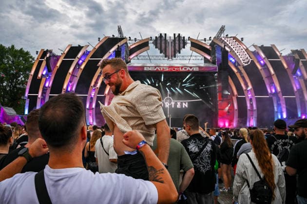 The 12th annual Beats for Love 2026 electronic dance music festival starts at the Lower Area of Vitkovice, in Ostrava, Czech Republic, on rainy day, July 1st, 2026. (CTKxPhoto JaroslavxOzana) CTKPhotoP2026070110151  CTKPhotoP2026070110151