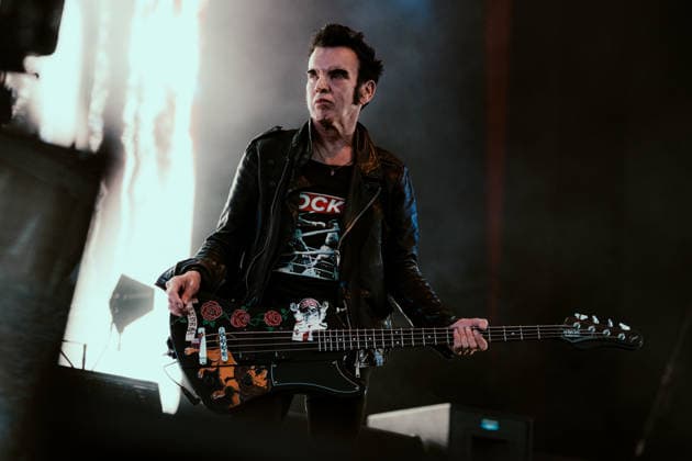 The Cure live at Roskilde Festival 2026 Roskilde, Denmark. 01st, July 2026. The English rock band The Cure performs a live concert during the Danish music festival Roskilde Festival 2026 in Roskilde. Here bass player Simon Gallup is seen live on stage. Denmark, Roskilde  Copyright: xGonzalesxPhoto MathiasxKristensenx