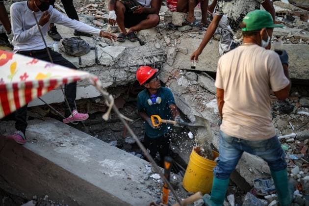 Coastal neighborhoods left in ruins after Venezuela earthquakes LA GUAIRA, VENEZUELA - JULY 2: A view of widespread destruction in the Caraballeda and Caribe coastal neighborhoods of La Guaira, Venezuela, following the recent earthquakes on July 2, 2026. Among the areas hardest hit by the earthquakes, the popular seaside neighborhoods of Caraballeda and Caribe were left in ruins, with extensive damage visible across the affected communities. Cem Tekkesinoglu Anadolu La Guaira Venezuela. Editorial use only. Please get in touch for any other usage.  Copyright: x2026xAnadoluxCemxTekkesinoglux