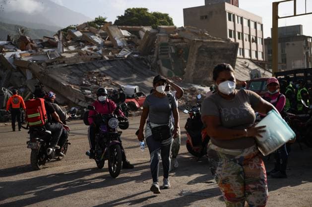 Devastation in La Guaira s coastal neighborhoods after Venezuela earthquakes LA GUAIRA, VENEZUELA - JULY 2: A general view shows the popular coastal neighborhoods of Carabellada and Caribe, once favorites among vacationers, turned into piles of rubble in La Guaira, the city most affected by the earthquakes in Venezuela, revealing the true horror of the disaster on July 2, 2026. Cem Tekkesinoglu Anadolu La Guaira Venezuela. Editorial use only. Please get in touch for any other usage.  Copyright: x2026xAnadoluxCemxTekkesinoglux