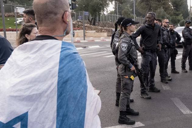 July 2, 2026, Jerusalem, Israel: Anti government protesters deploy a massive crate to block the main intersection outside the Knesset during a nationwide Day of Rage. Activists gathered at exactly 6:29 a.m. to mark the 1,000th day since the October 7, 2023 attacks, which they have dubbed the Netanyahu Massacre, demanding accountability for the government s failure to prevent the initial attacks, secure the release of all hostages alive, the ongoing 3 year war and for establishing a state commission of inquiry. Jerusalem Israel - ZUMAa126 20260702_zap_a126_016 Copyright: xNirxAlonx