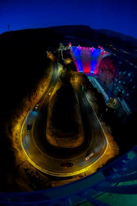 July 1, 2026 - Boulder City, Nevada, U.S. - Patriotic lighting illuminates the Hoover Dam on July 1, 2026 in the Lake Mead National Recreation Area, near Boulder City, Nevada. The dam will be lit through July 4, 2026 to mark the 250th anniversary of the United States Declaration of Independence. Boulder City USA - ZUMAbk3_ 20260701_zaf_bk3_004 Copyright: xDavidxBeckerx