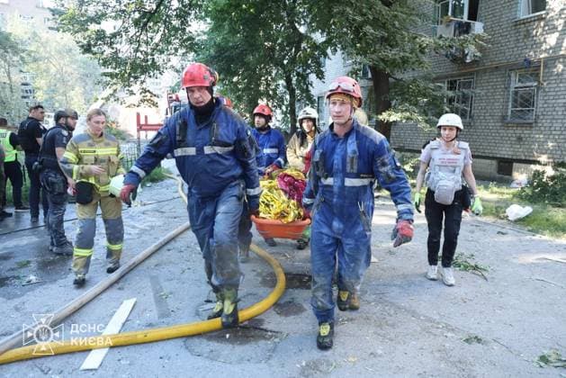 Ukraine says Russian attack kills 13 in capital Kyiv KYIV, UKRAINE - JULY 2: (----EDITORIAL USE ONLY - MANDATORY CREDIT - UKRAINIAN STATE EMERGENCY SERVICE HANDOUT - NO MARKETING NO ADVERTISING CAMPAIGNS - DISTRIBUTED AS A SERVICE TO CLIENTS----) Injured civilians are brought to hospital following a Russian attack on Kyiv s Darnytskyi district, Ukraine on July 2, 2026. As a result of the attack 13 people were killed and more than 30 others were injured. State Emergency Service of Ukraine Anadolu Kyiv Ukraine. Editorial use only. Please get in touch for any other usage.  Copyright: x2026xAnadoluxStatexEmergencyxServicexofxUkrainex