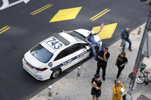 Demonstration Marks 1,000 Days Since October 7 Attack in Tel Aviv TEL AVIV, ISRAEL JULY 2, 2026: Protesters gather outside the Kirya military headquarters in Tel Aviv, Israel, on July 2, 2026, during a demonstration marking 1,000 days since the October 7, 2023 attack. The event was attended by relatives of victims killed in the attack and family members of hostages. Tel Aviv Israel Copyright: x xHilelxbenxorx xJNAxPressx