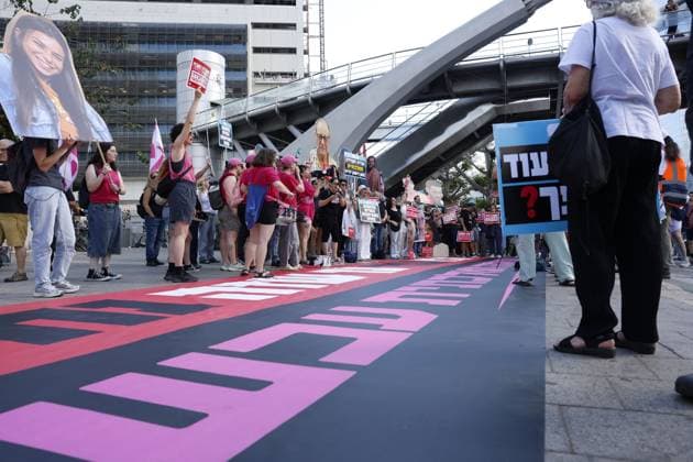 Demonstration Marks 1,000 Days Since October 7 Attack in Tel Aviv TEL AVIV, ISRAEL JULY 2, 2026: Protesters gather outside the Kirya military headquarters in Tel Aviv, Israel, on July 2, 2026, during a demonstration marking 1,000 days since the October 7, 2023 attack. The event was attended by relatives of victims killed in the attack and family members of hostages. Tel Aviv Israel Copyright: x xHilelxbenxorx xJNAxPressx