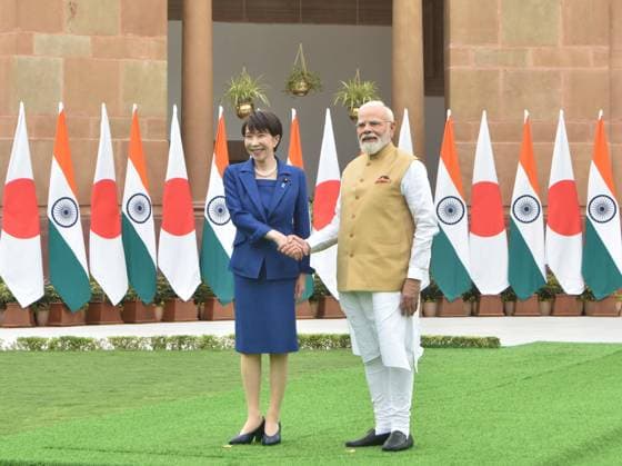 Japanese Prime Minister Sanae Takaichi in New Delhi NEW DELHI, INDIA - JULY 02: Indian Prime Minister Narendra Modi welcomes Japanese Prime Minister Sanae Takaichi with a ceremonial reception at India s presidential palace, Rashtrapati Bhavan, in New Delhi, India on July 02, 2026. Imtiyaz Khan Anadolu New Delhi India. Editorial use only. Please get in touch for any other usage.  Copyright: x2026xAnadoluxImtiyazxKhanx