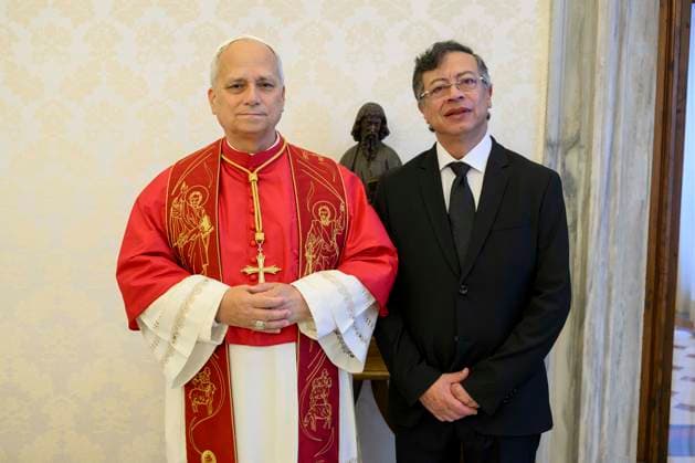 ITALY - POPE LEO XIV RECEOVES HIS EXCELLENCY MR GUSTAVO PETRO URREGO, IN A PRIVATE AUDIENCE IN THE VATICAN- 2026 7 2 Italy, Rome, Vatican, 2026 7 2 Pope Leo XIV receives His Excellency Mr Gustavo Petro Urrego, President of the Republic of Colombia, in a private audience in The Vatican EDITORIAL USE ONLY - NO BOOKS Copyright: xVATICANxMEDIAx