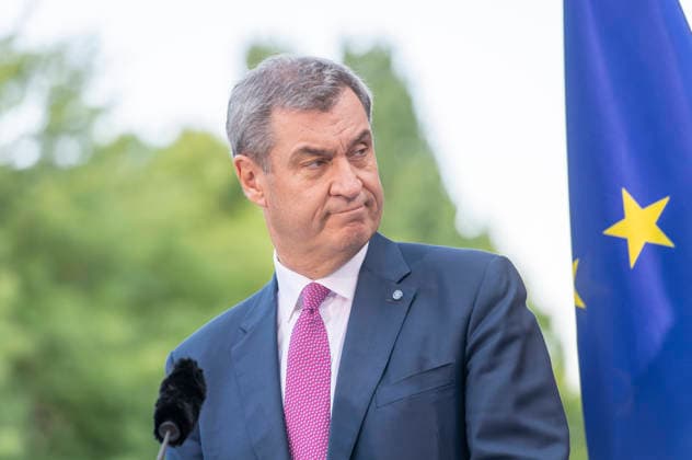 Markus Söder - PK - Koalitionsausschuss EUR, Deutschland, Berlin, 02.07.2026: Bundeskanzler Friedrich Merz (CDU), Bundesfinanzminister Lars Klingbeil (SPD), Bärbel Bas (SPD) Bundesministerin für Arbeit und Soziales und Markus Söder (CSU) Ministerpräsident des Freistaates Bayern. Pressekonferenz zu den Ergebnissen des Koalitionsausschusses. *** Markus Söder Press Conference, Coalition Committee, EUR, Germany, Berlin, July 2, 2026 Federal Chancellor Friedrich Merz (CDU), Federal Minister of Finance Lars Klingbeil (SPD), Bärbel Bas (SPD), Federal Minister of Labor and Social Affairs, and Markus Söder (CSU), Minister-President of the Free State of Bavaria, held a press conference on the results of the coalition committee meeting