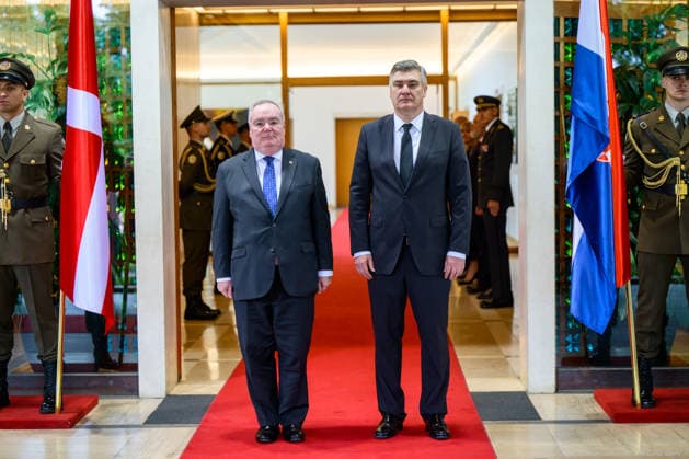 Croatian President Milanovic meets Grand Master of the Sovereign Military Order of Malta Croatian President Zoran Milanovic and Fra John Timothy Dunlap, Prince and Grand Master of the Sovereign Military Order of Malta, pose for a joint photograph before their meeting at the Office of the President in Zagreb, Croatia, July 2, 2026.  NevaxZganec PIXSELL