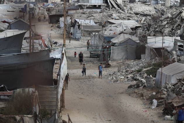 Displaced Palestinians Shelter Near Destroyed Homes as War Reaches 1,000 Days Displaced Palestinians go about their daily lives in worn-out tents erected near their destroyed homes east of Gaza City on July 2, 2026, as the war enters its 1,000th day. Hundreds of thousands of Palestinians continue to live in shelters and temporary camps following repeated displacement, while facing shortages of water, food and essential services, according to the United Nations and humanitarian organizations. Photo by Bilal Osama apaimages Gaza city Gaza Strip Palestinian Territory 020726_Gaza_BO_01(11) Copyright: xapaimagesxBilalxOsamax xapaimagesx
