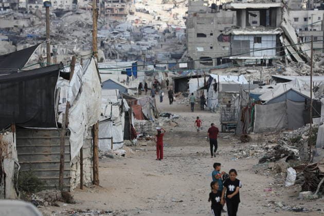 Displaced Palestinians Shelter Near Destroyed Homes as War Reaches 1,000 Days Displaced Palestinians go about their daily lives in worn-out tents erected near their destroyed homes east of Gaza City on July 2, 2026, as the war enters its 1,000th day. Hundreds of thousands of Palestinians continue to live in shelters and temporary camps following repeated displacement, while facing shortages of water, food and essential services, according to the United Nations and humanitarian organizations. Photo by Bilal Osama apaimages Gaza city Gaza Strip Palestinian Territory 020726_Gaza_BO_01(12) Copyright: xapaimagesxBilalxOsamax xapaimagesx