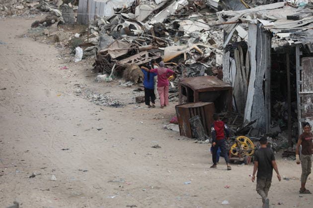 Displaced Palestinians Shelter Near Destroyed Homes as War Reaches 1,000 Days Displaced Palestinians go about their daily lives in worn-out tents erected near their destroyed homes east of Gaza City on July 2, 2026, as the war enters its 1,000th day. Hundreds of thousands of Palestinians continue to live in shelters and temporary camps following repeated displacement, while facing shortages of water, food and essential services, according to the United Nations and humanitarian organizations. Photo by Bilal Osama apaimages Gaza city Gaza Strip Palestinian Territory 020726_Gaza_BO_01(8) Copyright: xapaimagesxBilalxOsamax xapaimagesx