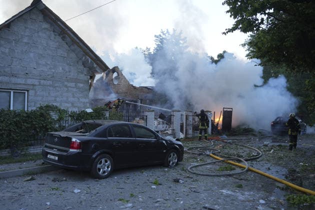 Ukraine says Russian attack kills 13 in capital Kyiv KYIV, UKRAINE - JULY 02: Search and rescue operations are ongoing at the sites damaged by a Russian strike, including a multi-story apartment building and several private homes in Kyiv s Darnytskyi district, Ukraine, on July 02, 2026. The attack killed 13 and injured more than 30. Joshua Olley Anadolu Kyiv Ukraine. Editorial use only. Please get in touch for any other usage.  Copyright: x2026xAnadoluxJoshuaxOlleyx