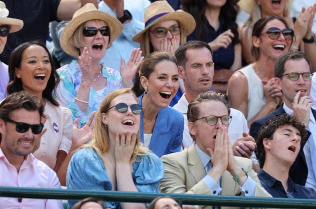 . 02 07 2026. London, United Kingdom. Kate Middleton, the Princess of Wales , watching the Katie Swan match on Court One on day four of the Wimbledon Tennis Championships in London.  xStephenxLockx xi-Imagesx IIM-26878-0035