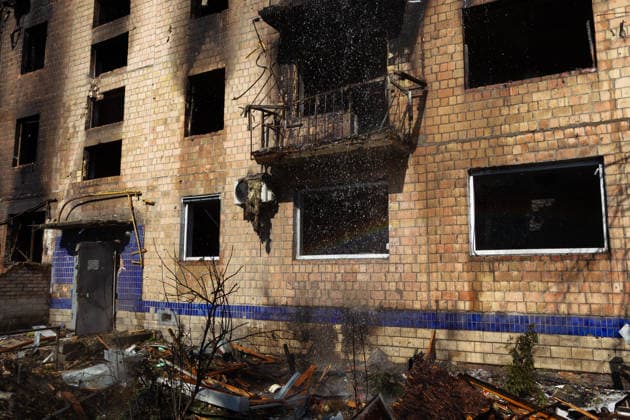 RECORD DATE NOT STATED The aftermath of a massive Russian missile and drone attack on a five-storey residential building is seen in Kyiv, Ukraine, on July 2, 2026. Russian forces launched a large-scale attack on the city using strike drones and various types of missiles. At least 13 people were killed and 56 others were injured in the attack. Private homes, apartment buildings, an emergency medical substation, and a hotel building were damaged (Photo by Kyrylo Chubotin Ukrinform) Russian strike damages five-storey residential building in Kyiv  Copyright: xKyryloxChubotinx