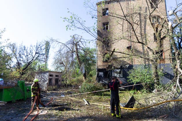 RECORD DATE NOT STATED Rescue workers operate at the site of a five-storey residential building damaged in a massive Russian missile and drone attack in Kyiv, Ukraine, on July 2, 2026. Russian forces launched a large-scale attack using strike drones and multiple types of missiles. At least 13 people were killed and 56 were injured in the attack. Private homes, apartment buildings, an emergency medical substation, and a hotel building were damaged (Photo by Kyrylo Chubotin Ukrinform) Russian strike damages five-storey residential building in Kyiv  Copyright: xKyryloxChubotinx