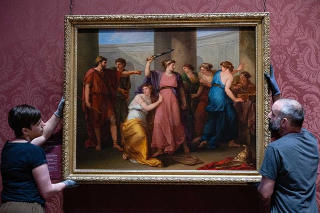 National Gallery Acquires Angelica Kauffmann and Swiss Masters, London, UK 2 July 2026 Angelica Kauffmann s Achilles discovered among the Daughters of Lycomedes, 1787-8, at the National Gallery, London, UK, on 2 July 2026. The work is the first history painting in oils by Kauffmann to enter a UK national collection, and forms part of a gift of three works by Swiss artists from the Barrett Collection., Credit:Pete Speller Avalon  Copyright: xPetexSpellerx xAvalonx 1113947250