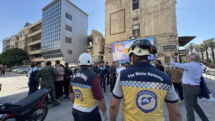 Several injured in blast at cafe in central Damascus DAMASCUS, SYRIA - JULY 2: Medics and security forces are deployed to the scene after a powerful explosion occurred at a cafe on the road leading to the historic Hamidiyeh Souq, one of the busiest spots in the Syrian capital of Damascus, on July 2, 2026. The blast, which took place near the Justice Palace, resulted in at least four deaths and left multiple people injured. Hisam Hac Omer Anadolu Damascus Syria. Editorial use only. Please get in touch for any other usage.  Copyright: x2026xAnadoluxHisamxHacxOmerx