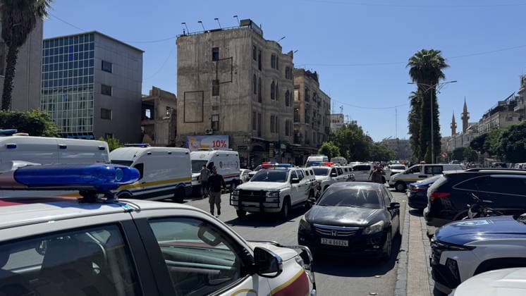 Several injured in blast at cafe in central Damascus DAMASCUS, SYRIA - JULY 2: Medics and security forces are deployed to the scene after a powerful explosion occurred at a cafe on the road leading to the historic Hamidiyeh Souq, one of the busiest spots in the Syrian capital of Damascus, on July 2, 2026. The blast, which took place near the Justice Palace, resulted in at least four deaths and left multiple people injured. Hisam Hac Omer Anadolu Damascus Syria. Editorial use only. Please get in touch for any other usage.  Copyright: x2026xAnadoluxHisamxHacxOmerx