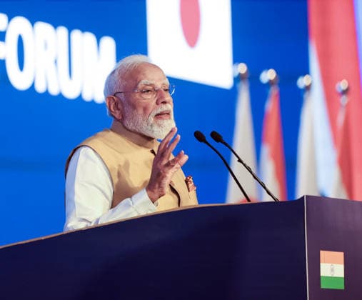 RECORD DATE NOT STATED PM Modi, PM Sanae Takaichi attend India-Japan Joint Economic Forum New Delhi, Jul 02 (ANI): Prime Minister Narendra Modi speaks at the India-Japan Joint Economic Forum, in New Delhi on Thursday. (Narendra Modi Photo Gallery ANI Photo) NEW DELHI Delhi India Copyright: xANIx ANI_20260702317