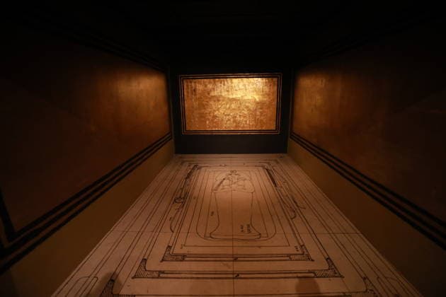 Tutankhamun exhibition opens in Paris with recreated treasures and immersive tomb experience PARIS, FRANCE - JULY 2: A view of the Tutankhamun - His Tomb and His Treasures exhibition during a press preview at Paris Expo Porte de Versailles in Paris, France on July 2, 2026. The exhibition, running from July 3 to September 6, 2026, features more than 1,000 scientifically recreated objects from the tomb of the ancient Egyptian pharaoh Tutankhamun, along with an immersive experience recreating his burial chamber. Mohamad Salaheldin Abdelghani Alsayed Anadolu Paris France. Editorial use only. Please get in touch for any other usage.  Copyright: x2026xAnadoluxMohamadxSalaheldinxAbdelghanixAlsayedx
