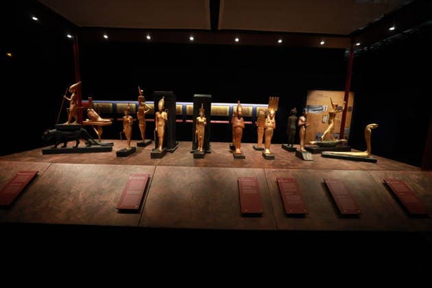 Tutankhamun exhibition opens in Paris with recreated treasures and immersive tomb experience PARIS, FRANCE - JULY 2: A view of the Tutankhamun - His Tomb and His Treasures exhibition during a press preview at Paris Expo Porte de Versailles in Paris, France on July 2, 2026. The exhibition, running from July 3 to September 6, 2026, features more than 1,000 scientifically recreated objects from the tomb of the ancient Egyptian pharaoh Tutankhamun, along with an immersive experience recreating his burial chamber. Mohamad Salaheldin Abdelghani Alsayed Anadolu Paris France. Editorial use only. Please get in touch for any other usage.  Copyright: x2026xAnadoluxMohamadxSalaheldinxAbdelghanixAlsayedx