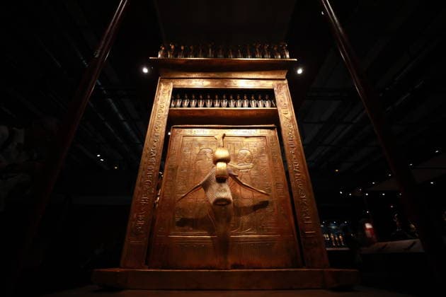 Tutankhamun exhibition opens in Paris with recreated treasures and immersive tomb experience PARIS, FRANCE - JULY 2: A view of the Tutankhamun - His Tomb and His Treasures exhibition during a press preview at Paris Expo Porte de Versailles in Paris, France on July 2, 2026. The exhibition, running from July 3 to September 6, 2026, features more than 1,000 scientifically recreated objects from the tomb of the ancient Egyptian pharaoh Tutankhamun, along with an immersive experience recreating his burial chamber. Mohamad Salaheldin Abdelghani Alsayed Anadolu Paris France. Editorial use only. Please get in touch for any other usage.  Copyright: x2026xAnadoluxMohamadxSalaheldinxAbdelghanixAlsayedx