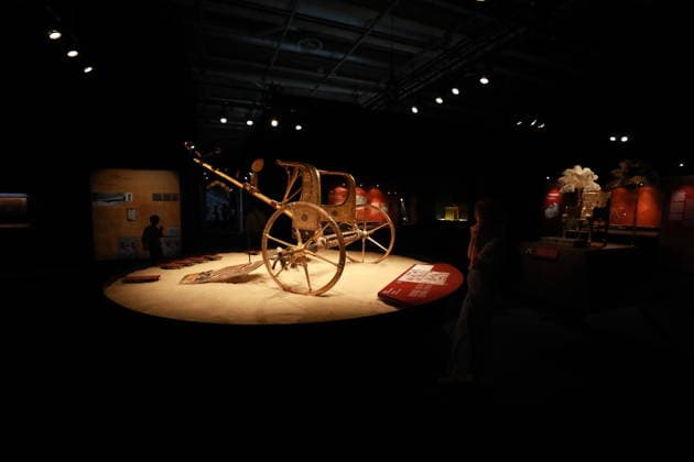Tutankhamun exhibition opens in Paris with recreated treasures and immersive tomb experience PARIS, FRANCE - JULY 2: A view of the Tutankhamun - His Tomb and His Treasures exhibition during a press preview at Paris Expo Porte de Versailles in Paris, France on July 2, 2026. The exhibition, running from July 3 to September 6, 2026, features more than 1,000 scientifically recreated objects from the tomb of the ancient Egyptian pharaoh Tutankhamun, along with an immersive experience recreating his burial chamber. Mohamad Salaheldin Abdelghani Alsayed Anadolu Paris France. Editorial use only. Please get in touch for any other usage.  Copyright: x2026xAnadoluxMohamadxSalaheldinxAbdelghanixAlsayedx