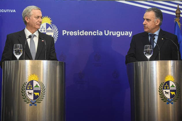 Montevideo, July 1, 2026: President of the Republic José Antonio Kast meets with Uruguayan President Yamandu Orsi during his official visit to Montevideo, Uruguay. Photo by Dante Fernández, FocoUy, via Aton Chile, Montevideo, Uruguay. Aton 1169413  Copyright: DANTExFERNANDEZ xFOCOUY