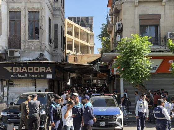 Blast kills 4, injures 10 in Damascus DAMASCUS, SYRIA - JULY 2: A view of the scene after an explosive device reportedly caused a blast at a cafe near the Palace of Justice on the road to the historic Hamidiye Bazaar, one of the busiest areas in Damascus, Syria, on July 2, 2026. Izz Aldien Alqasem Anadolu Damascus Syria. Editorial use only. Please get in touch for any other usage.  Copyright: x2026xAnadoluxIzzxAldienxAlqasemx