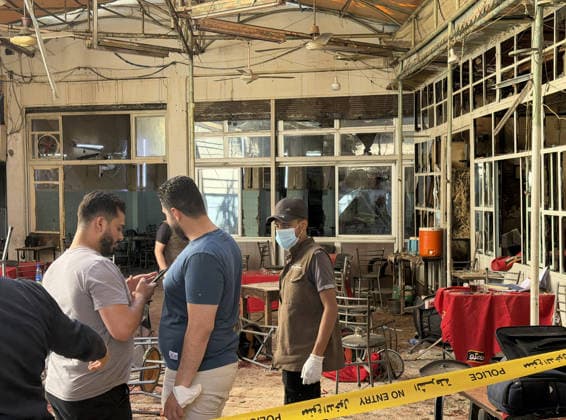 Blast kills 4, injures 10 in Damascus DAMASCUS, SYRIA - JULY 2: A view of the scene after an explosive device reportedly caused a blast at a cafe near the Palace of Justice on the road to the historic Hamidiye Bazaar, one of the busiest areas in Damascus, Syria, on July 2, 2026. Izz Aldien Alqasem Anadolu Damascus Syria. Editorial use only. Please get in touch for any other usage.  Copyright: x2026xAnadoluxIzzxAldienxAlqasemx