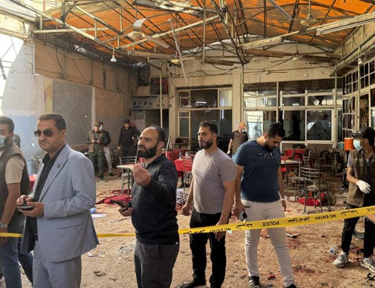 Blast kills 4, injures 10 in Damascus DAMASCUS, SYRIA - JULY 2: A view of the scene after an explosive device reportedly caused a blast at a cafe near the Palace of Justice on the road to the historic Hamidiye Bazaar, one of the busiest areas in Damascus, Syria, on July 2, 2026. Izz Aldien Alqasem Anadolu Damascus Syria. Editorial use only. Please get in touch for any other usage.  Copyright: x2026xAnadoluxIzzxAldienxAlqasemx