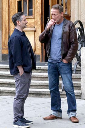 Denis Moschitto und Wotan Wilke Möhring beim Fototermin am Set des ARD-Krimis Tatort - Paranoia am Hotel Fraser Suites. Hamburg, 02.07.2026 *** Denis Moschitto and Wotan Wilke Möhring at a photo shoot on the set of the ARD crime drama *Tatort Paranoia* at the Hotel Fraser Suites Hamburg, July 2, 2026 Foto:xgbrcix xFuturexImagex tatort_6712