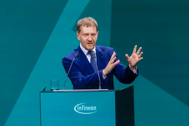 Infineon Eröffnung Infineon Smart Power FAB in Dresden eröffnet.Michael Kretschmer Ministerpräsident Sachsen, Dresden Sachsen Deutschland *** Infineon Opens Infineon Smart Power FAB in Dresden; Michael Kretschmer, Minister President of Saxony, Dresden, Saxony, Germany