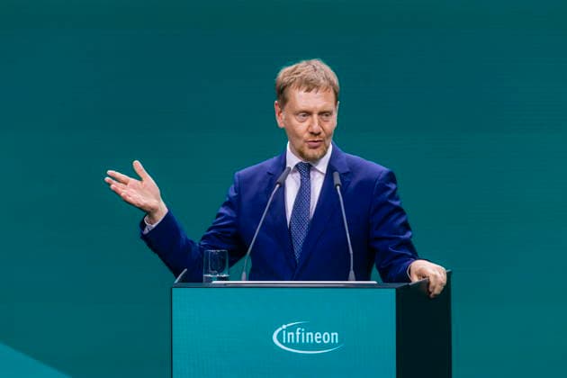 Infineon Eröffnung Infineon Smart Power FAB in Dresden eröffnet.Michael Kretschmer Ministerpräsident Sachsen, Dresden Sachsen Deutschland *** Infineon Opens Infineon Smart Power FAB in Dresden; Michael Kretschmer, Minister President of Saxony, Dresden, Saxony, Germany