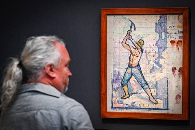 Symphonie der Farben. Paul Signac und der Neoimpressionismus ** NUR FÜR REDAKTIONELLE ZWECKE ** EDITORIAL USE ONLY **<p>Bild Sudie zu Der Abbrucharbeiter von 1899 von Paul Signac. Ausstellung Symphonie der Farben. Paul Signac und der Neoimpressionismus im Museum Barberini. Den höchsten Grad an Leuchtkraft und Harmonie zu erreichen diesem Ziel verschrieb sich Paul Signac, als er Mitte der 1880er-Jahre mit Georges Seurat eine neue Malweise in die Kunst einführte. Die Ausstellung Symphonie der Farben. Paul Signac und der Neoimpressionismus beleuchtet als erste umfassende Signac-Schau in Deutschland seit 30 Jahren die zentrale Rolle des Künstlers innerhalb der Bewegung des Neoimpressionismus und geht seinem Einfluss als Theoretiker, Copyright: MaurizioxGambarini doc86jl1wup2s3f88i7esw ,EDITORIAL USE ONLY