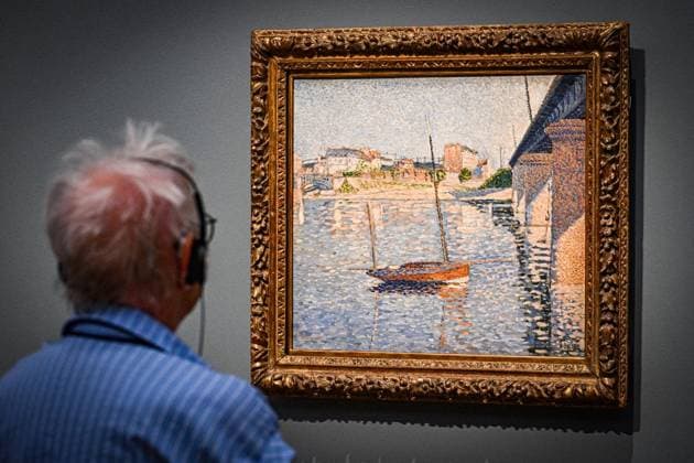 Symphonie der Farben. Paul Signac und der Neoimpressionismus ** NUR FÜR REDAKTIONELLE ZWECKE ** EDITORIAL USE ONLY **<p>Bild Klipper, Opus 155 von 1899 von Paul Signac. Ausstellung Symphonie der Farben. Paul Signac und der Neoimpressionismus im Museum Barberini. Den höchsten Grad an Leuchtkraft und Harmonie zu erreichen diesem Ziel verschrieb sich Paul Signac, als er Mitte der 1880er-Jahre mit Georges Seurat eine neue Malweise in die Kunst einführte. Die Ausstellung Symphonie der Farben. Paul Signac und der Neoimpressionismus beleuchtet als erste umfassende Signac-Schau in Deutschland seit 30 Jahren die zentrale Rolle des Künstlers innerhalb der Bewegung des Neoimpressionismus und geht seinem Einfluss als Theoretiker, Netzwerker Copyright: MaurizioxGambarini doc86jl2trvyecakwnbf9q ,EDITORIAL USE ONLY