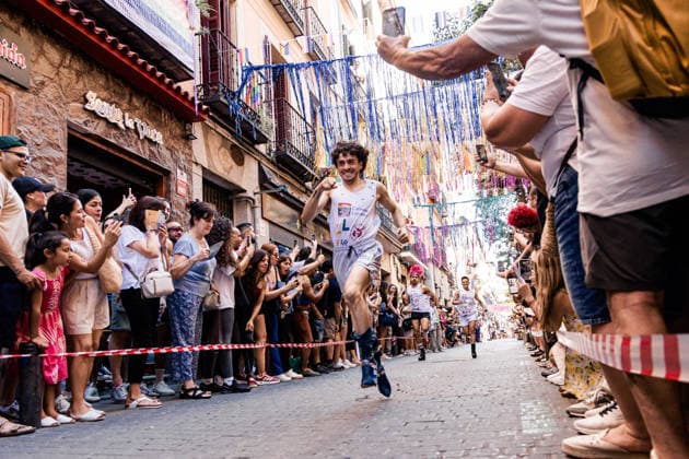 27th Edition of the MADO High-Heel Race Several people run during the 27th edition of the High-Heel Race on Pelayo Street on July 2, 2026, in Madrid, Spain. The 2026 Madrid LGBTIQ Pride Festival hosts the traditional High-Heel Race, hosted by artist Chumina Power. It is a festive sporting event in which participants must complete the course while wearing heels up to 15 centimeters high. JULY 2, 2026 Carlos Lujá Madrid, Spain  Copyright: xCarlosxLujanx 7638973