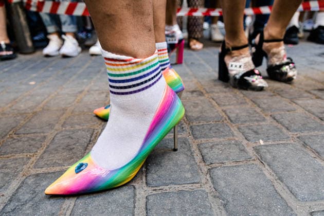 27th edition of the MADO High-Heel Race: Participants’ high heels at the 27th edition of the High-Heel Race on Pelayo Street, July 2, 2026, in Madrid, Spain. The 2026 Madrid LGBTQIQ Pride Festivities host the traditional High-Heel Race, hosted by artist Chumina Power. It is a festive sporting event in which participants must complete the course while wearing heels up to 15 centimeters high. JULY 2, 2026 Carlos Lujá Madrid, Spain  Copyright: xCarlosxLujanx 7638984