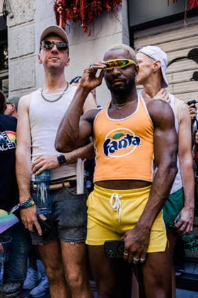 27th Edition of the MADO High-Heel Race Several participants in the 27th edition of the High-Heel Race on Pelayo Street, July 2, 2026, in Madrid, Spain. The 2026 Madrid LGBTIQ Pride Festivities host the traditional High-Heel Race, hosted by artist Chumina Power. It is a festive sporting event in which participants must complete the course while wearing platform heels up to 15 centimeters high. JULY 2, 2026 ABANICO GAY Carlos Lujá Madrid, Madrid, Spain  Copyright: xCarlosxLujanx 7638987