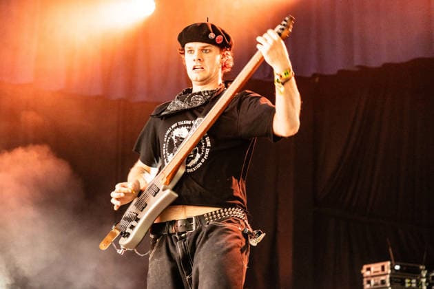 Truck Violence live at Roskilde Festival 2026 Roskilde, Denmark. 02nd, July 2026. The Canadian rock band Truck Violence performs a live concert during the Danish music festival Roskilde Festival 2026 in Roskilde. Here bass player Chris Clegg is seen live on stage. Denmark, Roskilde  Copyright: xGonzalesxPhoto ErlingxBrodersenx