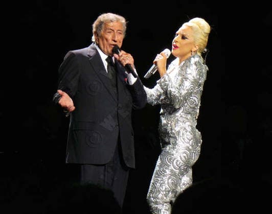 Tony Bennett and Lady Gaga Concert Tony Bennett and Lady Gaga perform at the Wellchild concert watched by Prince Harry, London, United Kingdom David Sims WENN.com 22570399.jpg