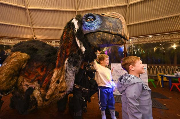ILLUMINATE ADELAIDE, Dinosaur interactive at the Adelaide Zoo during Illuminate Adelaide, Adelaide, Thursday, July 2, 2026. ( NO ARCHIVING ADELAIDE SOUTH AUSTRALIA AUSTRALIA  Copyright: xMICHAELxERREYx 20260702131107513363