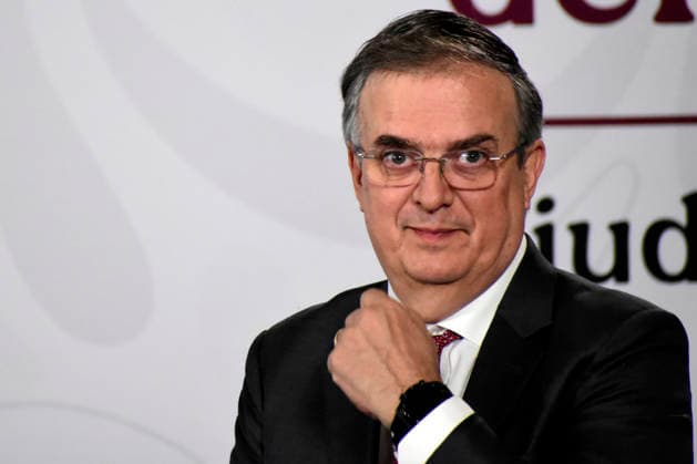 Mexican President Claudia Sheinbaum USMCA Conference Mexico s Economic Minister, Marcelo Ebrard Casaubon speaks about the review of the United States-Mexico-Canada Agreement (USMCA) during a briefing conference at the National Palace on July 2, 2026 in Mexico City, Mexico. (Photo by Luis Barron Eyepix Group) Copyright: xLuisxBarronx xEyepixxGroupx LB_02072026_190783