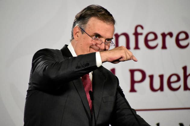 Mexican President Claudia Sheinbaum USMCA Conference Mexico s Economic Minister, Marcelo Ebrard Casaubon speaks about the review of the United States-Mexico-Canada Agreement (USMCA) during a briefing conference at the National Palace on July 2, 2026 in Mexico City, Mexico. (Photo by Luis Barron Eyepix Group) Copyright: xLuisxBarronx xEyepixxGroupx LB_02072026_190786