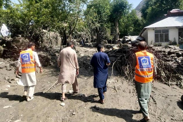 July 2, 2026, Peshawar, Peshawar, Pakistan: Chitral Flood: Al-Khidmat Foundation Reaches Affected Families with Emergency Relief..CHITRAL, Pakistan July 1, 2026: Volunteers from Al-Khidmat Foundation distribute tents, tarpaulins, food packages and other essential relief items to families affected by flash floods in the Brozi and Ayoon areas of Lower Chitral. Torrential monsoon rains triggered flash flooding that damaged homes and infrastructure, prompting emergency humanitarian assistance for displaced residents as relief operations continue. Peshawar Pakistan  - ZUMAa217 20260702_znp_a217_001 Copyright: xHussainxAlix