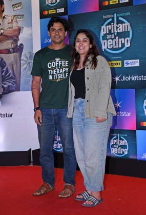 July 2, 2026, Mumbai, Maharashtra, India: Internet personality Ira Khan (R) pose for a photo with her husband Nupur Shikhare (L) at the screening of web series Pritam & Pedro in Mumbai. Mumbai India - ZUMAs197 20260702_aaa_s197_225 Copyright: xAshishxVaishnavx