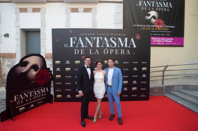 July 2, 2026, Malaga, Spain: Spanish actor Ruben Sanchez (L), actress Ana San Martin (C) and actor Daniel Diges (R), pose during the preview of the photocall for the musical The Phantom of the Opera at the Cervantes Theatre. The Phantom of the Opera, Andrew Lloyd Webberis acclaimed musical about a tragic love story, will be staged at the Cervantes Theatre from 3 July to 9 August as part of its national tour. Malaga Spain  - ZUMAs197 20260702_aaa_s197_230 Copyright: xJesusxMeridax